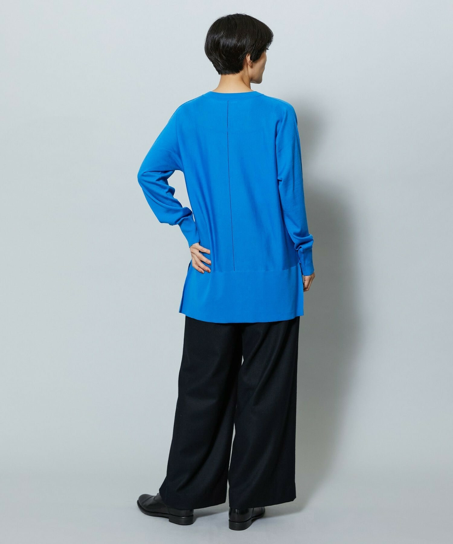 【MOGA】【Lサイズ】ウールカシミヤストレッチワイドパンツ 詳細画像 ブラック系その他 11