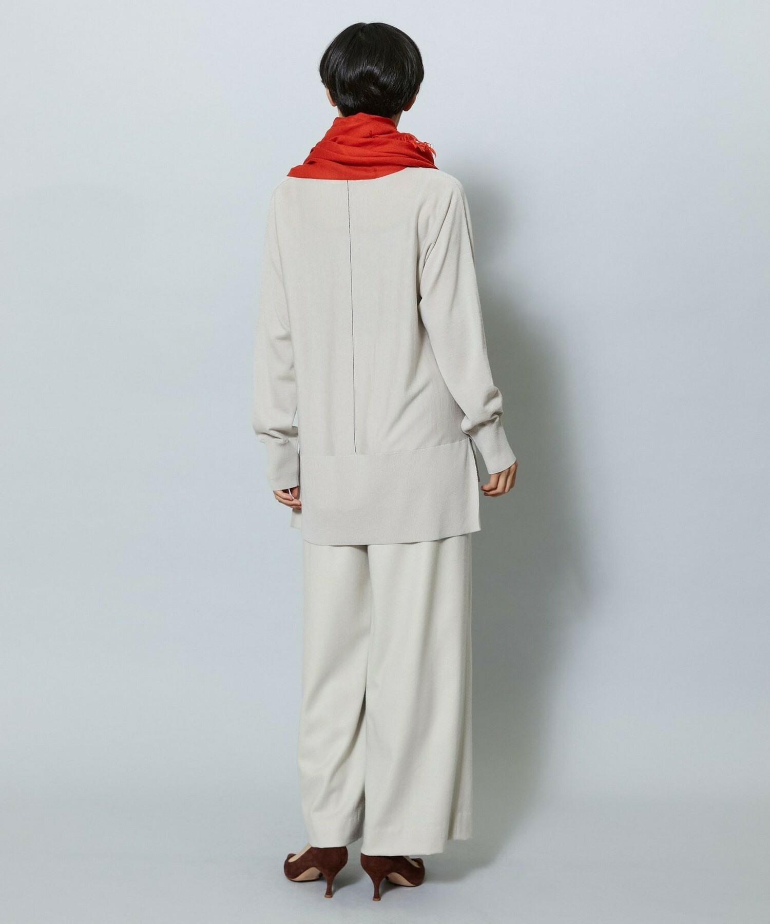 【MOGA】【Lサイズ】ウールカシミヤストレッチワイドパンツ 詳細画像 ブラック系その他 19