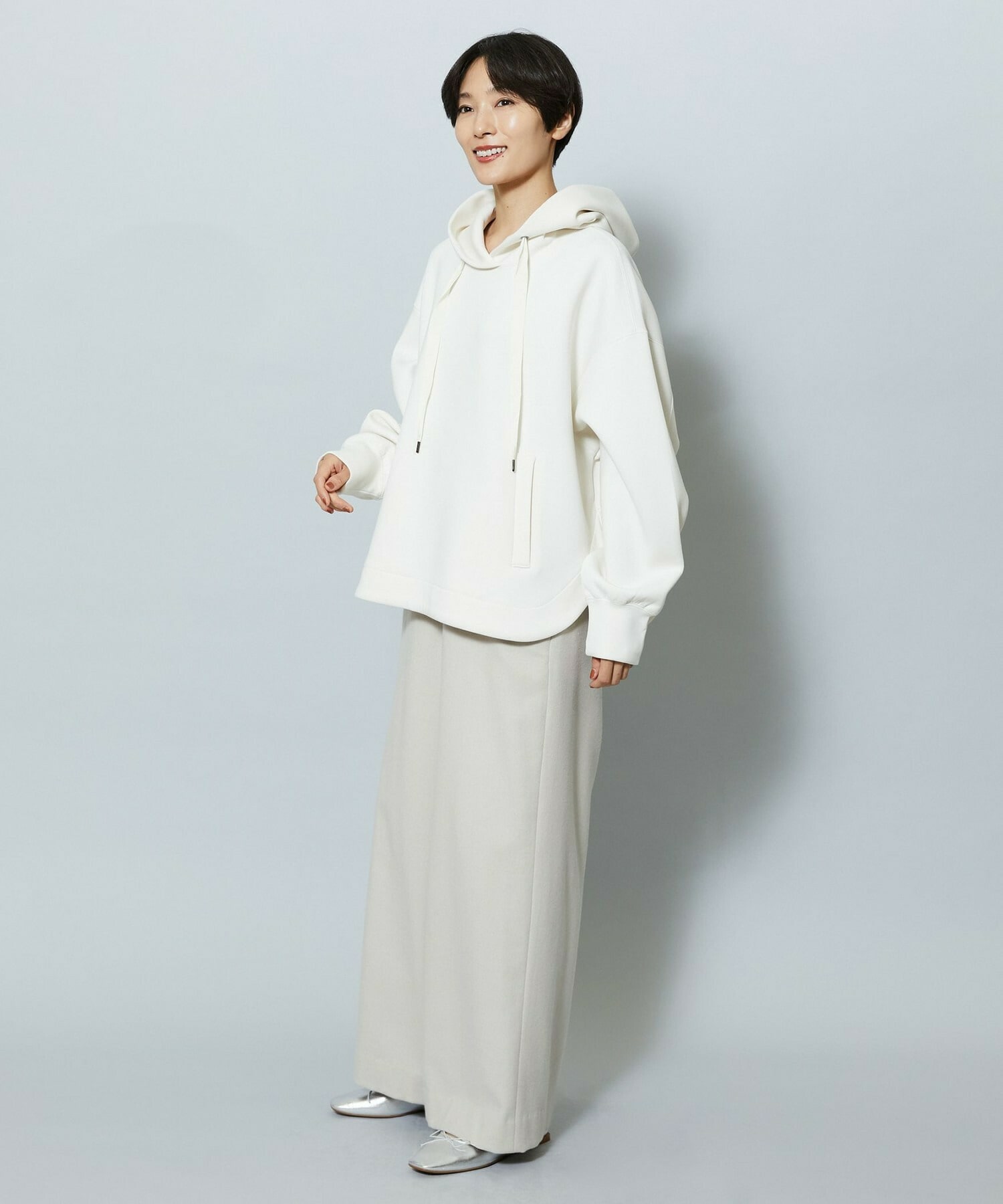 【MOGA】【Lサイズ】ウールカシミヤストレッチワイドパンツ 詳細画像 ブラック系その他 23