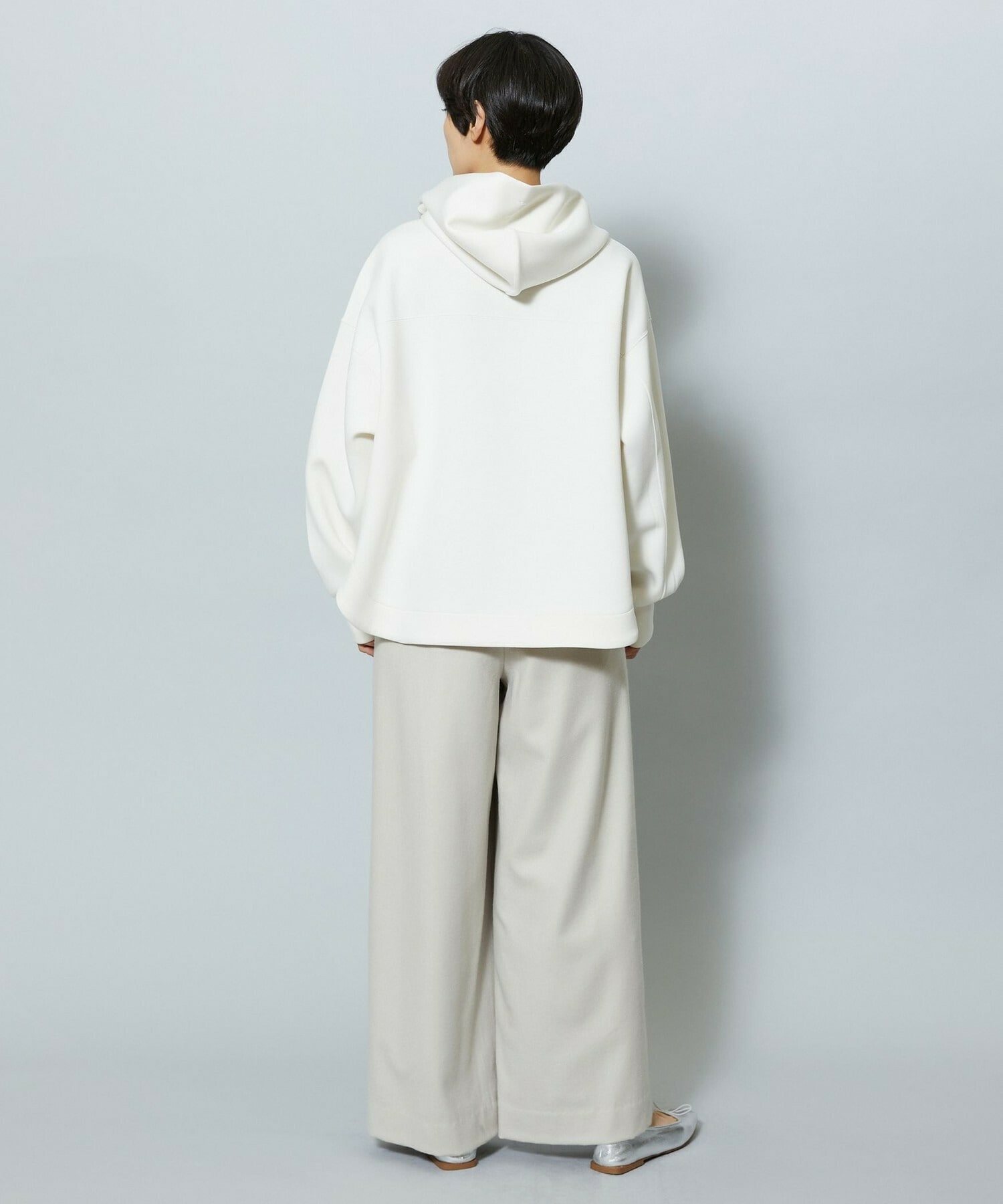 【MOGA】【Lサイズ】ウールカシミヤストレッチワイドパンツ 詳細画像 ブラック系その他 24