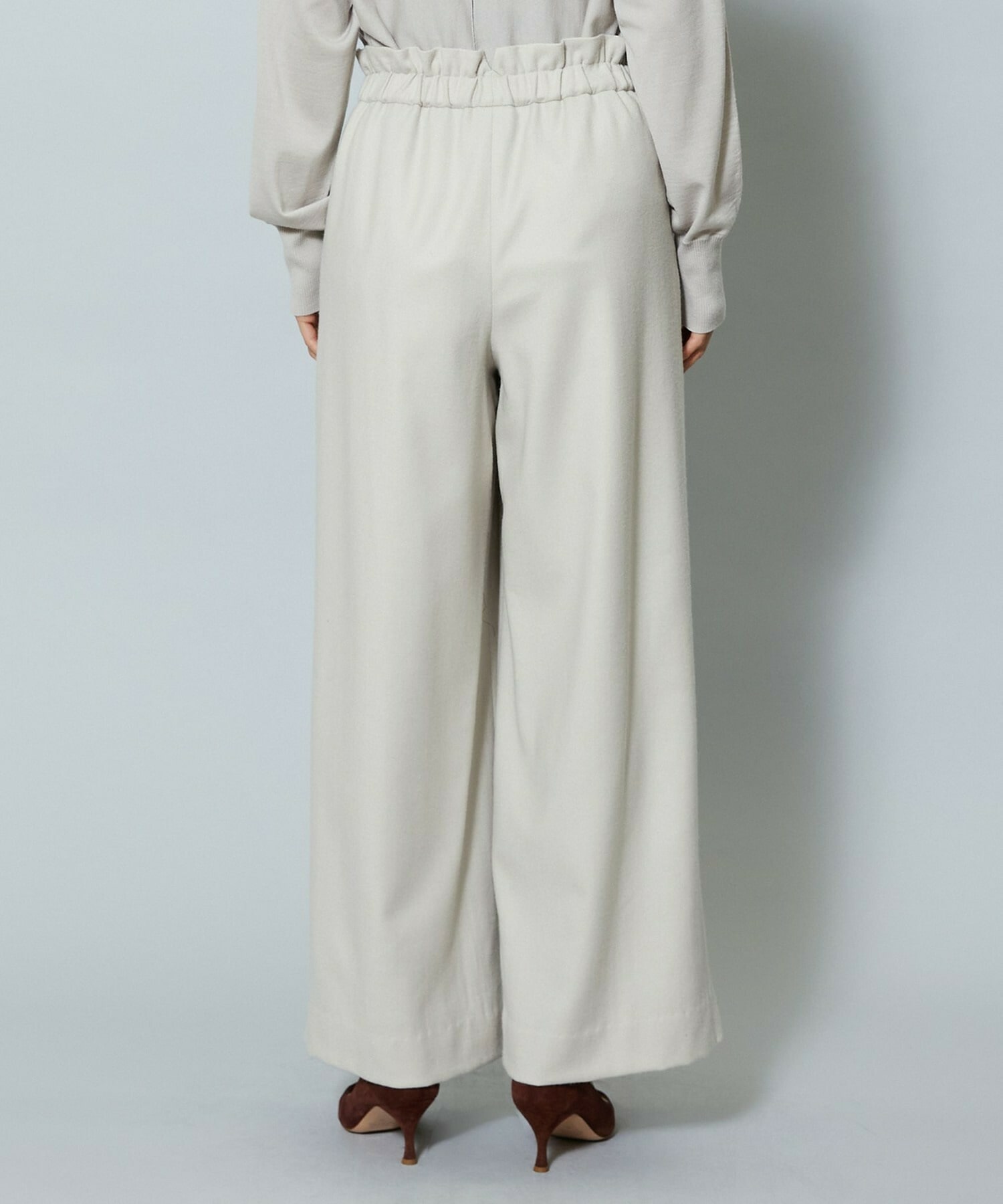 【MOGA】【Lサイズ】ウールカシミヤストレッチワイドパンツ 詳細画像 ブラック系その他 28