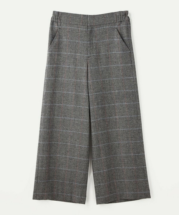 【MOGA】【Lサイズ】ウールカシミヤグレンチェックワイドパンツ