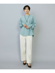 【MOGA】【Lサイズ】バッグブラッシュストレッチストレートパンツ 詳細画像 ブラック 8