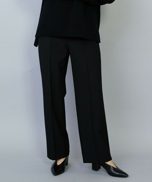 【MOGA】【Lサイズ】バッグブラッシュストレッチストレートパンツ 詳細画像 ブラック 2