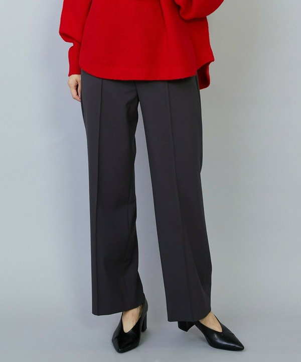 【Lサイズ】バッグブラッシュストレッチストレートパンツ 詳細画像 チャコールグレー 2