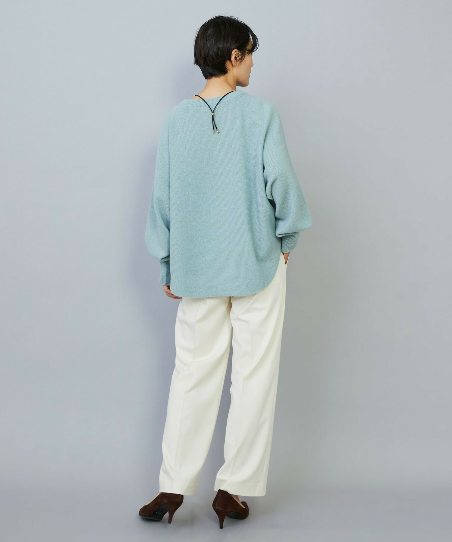 【MOGA】【Lサイズ】バッグブラッシュストレッチストレートパンツ 詳細画像 ブラック 12