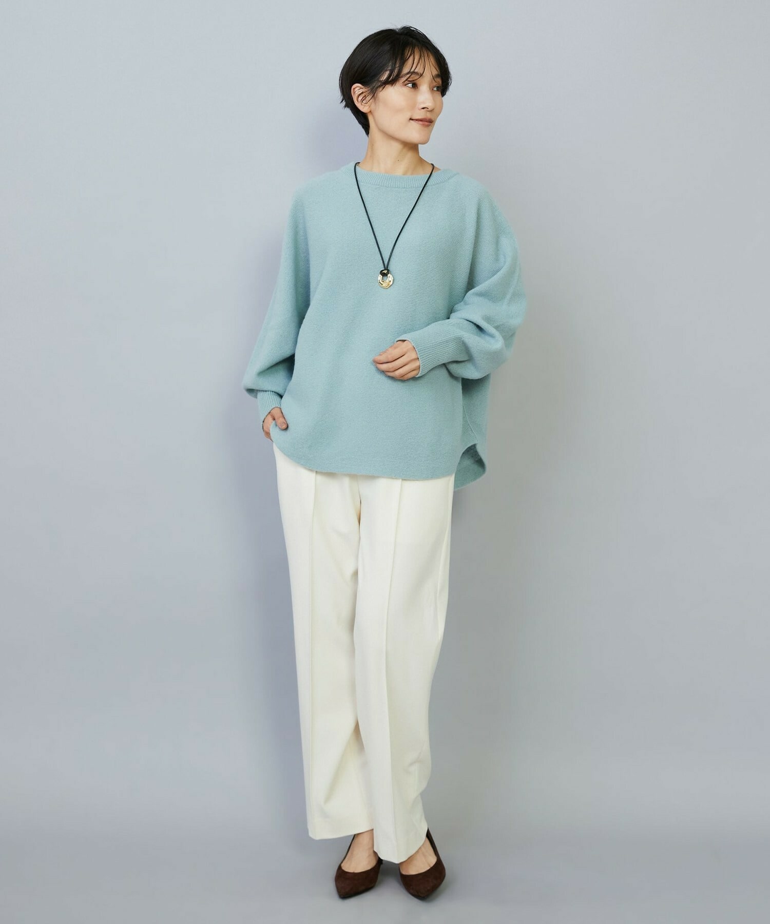 【MOGA】【Lサイズ】バッグブラッシュストレッチストレートパンツ 詳細画像 ブラック 14