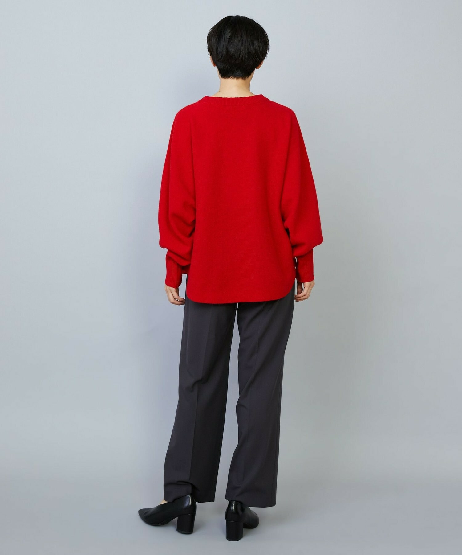 【MOGA】【Lサイズ】バッグブラッシュストレッチストレートパンツ 詳細画像 ブラック 17