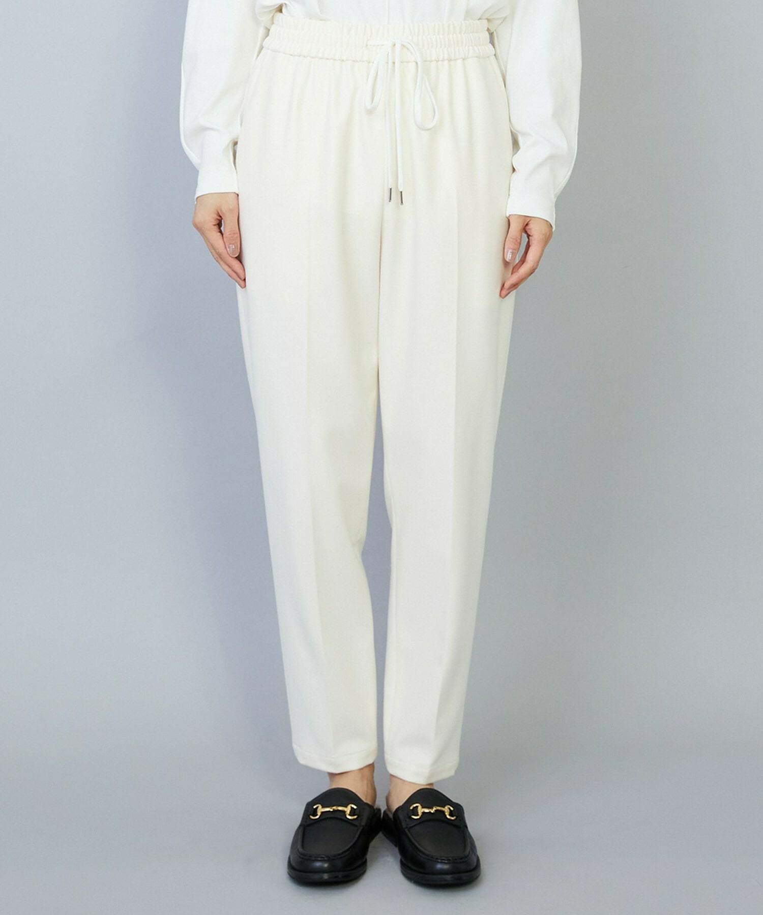 【MOGA】【Lサイズ】ダブルウォームストレッチイージーテーパードパンツ 詳細画像 ブラック 20