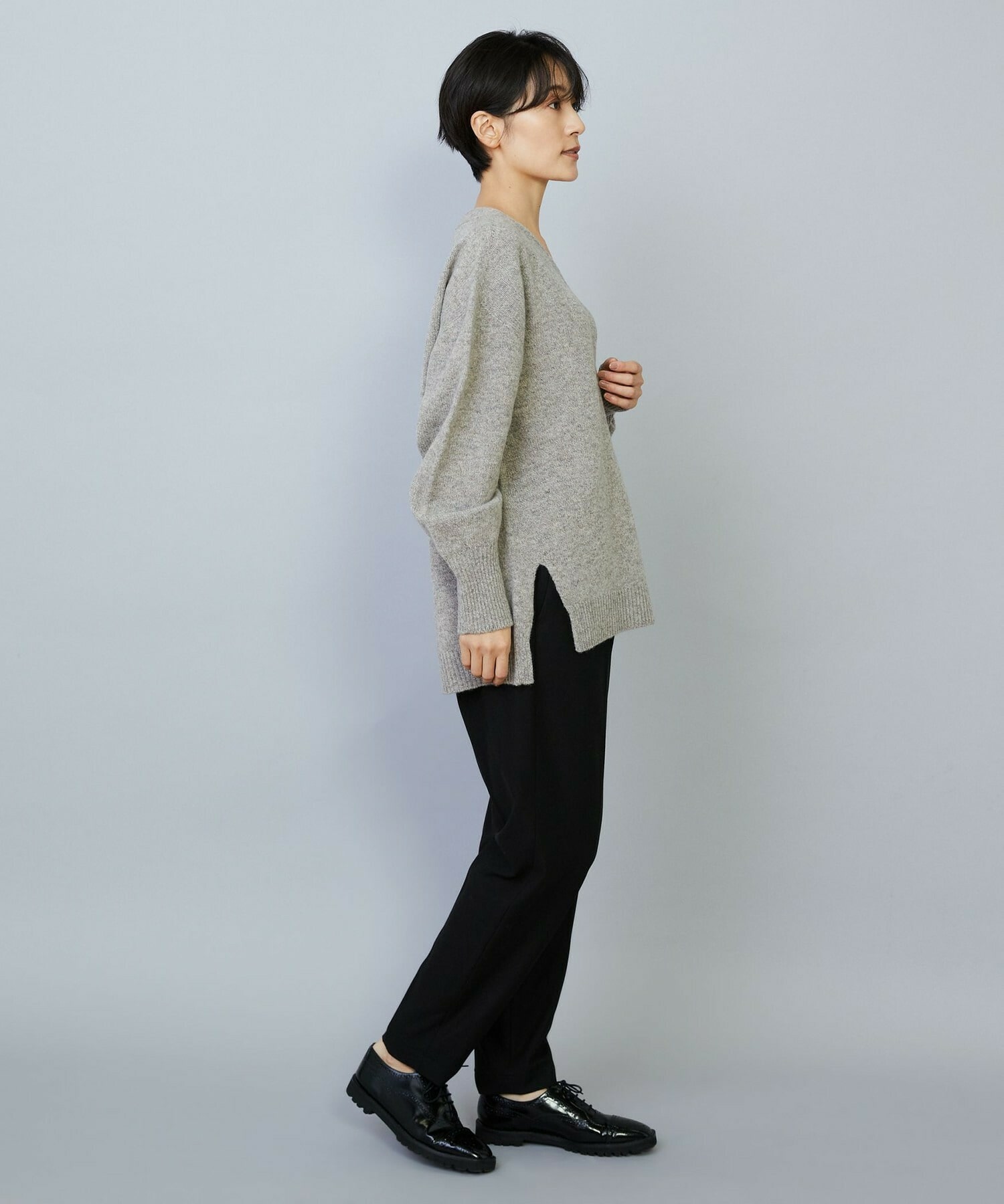 【MOGA】【Lサイズ】ダブルウォームストレッチイージーテーパードパンツ 詳細画像 ブラック 6