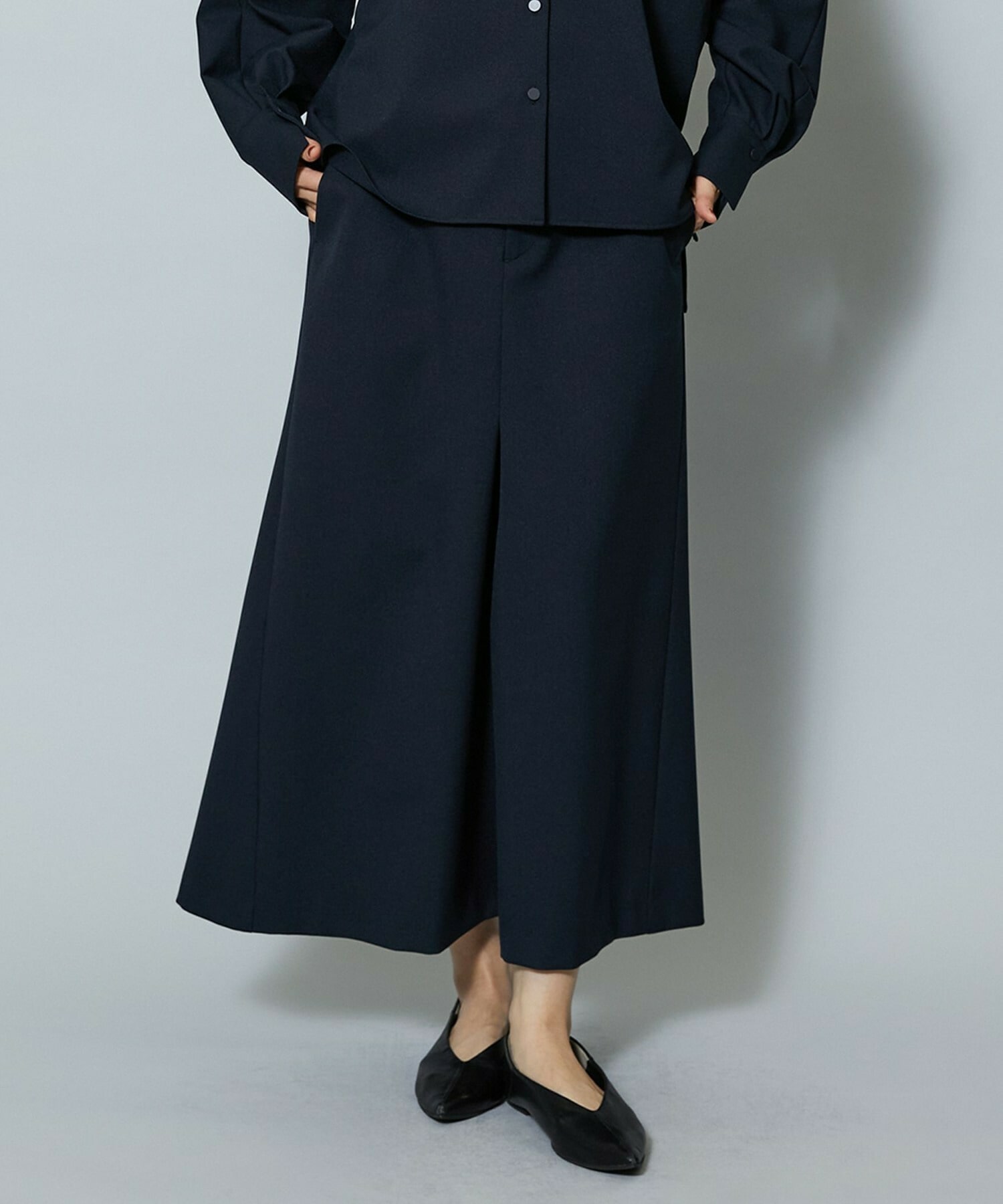 【MOGA】【Lサイズ】ライトパウダリーツイルマーメイドスカート 詳細画像 ネイビー 2