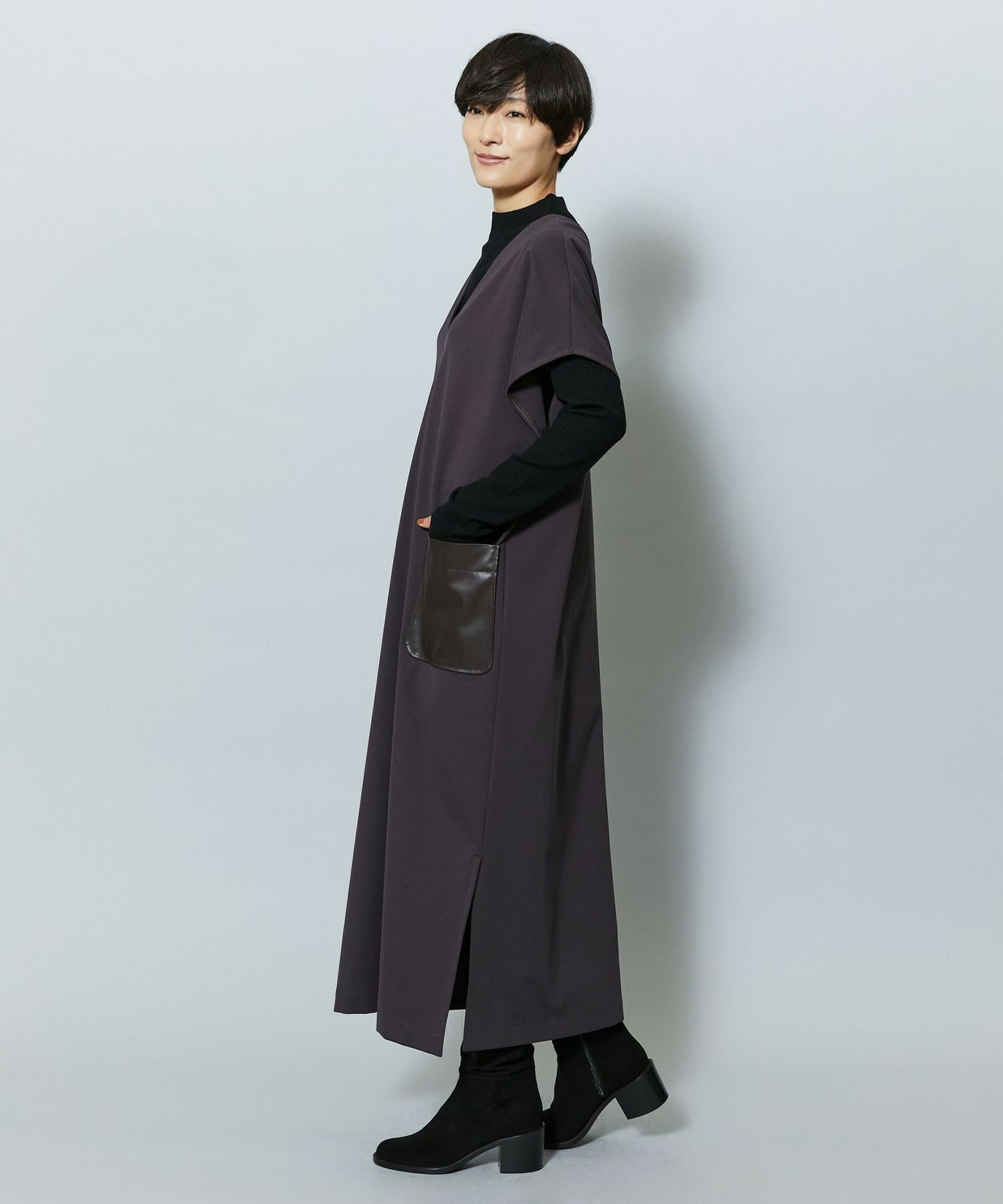 【MOGA】【Lサイズ】コットンナイロンポンチジャンパースカート 詳細画像 ネイビー 11