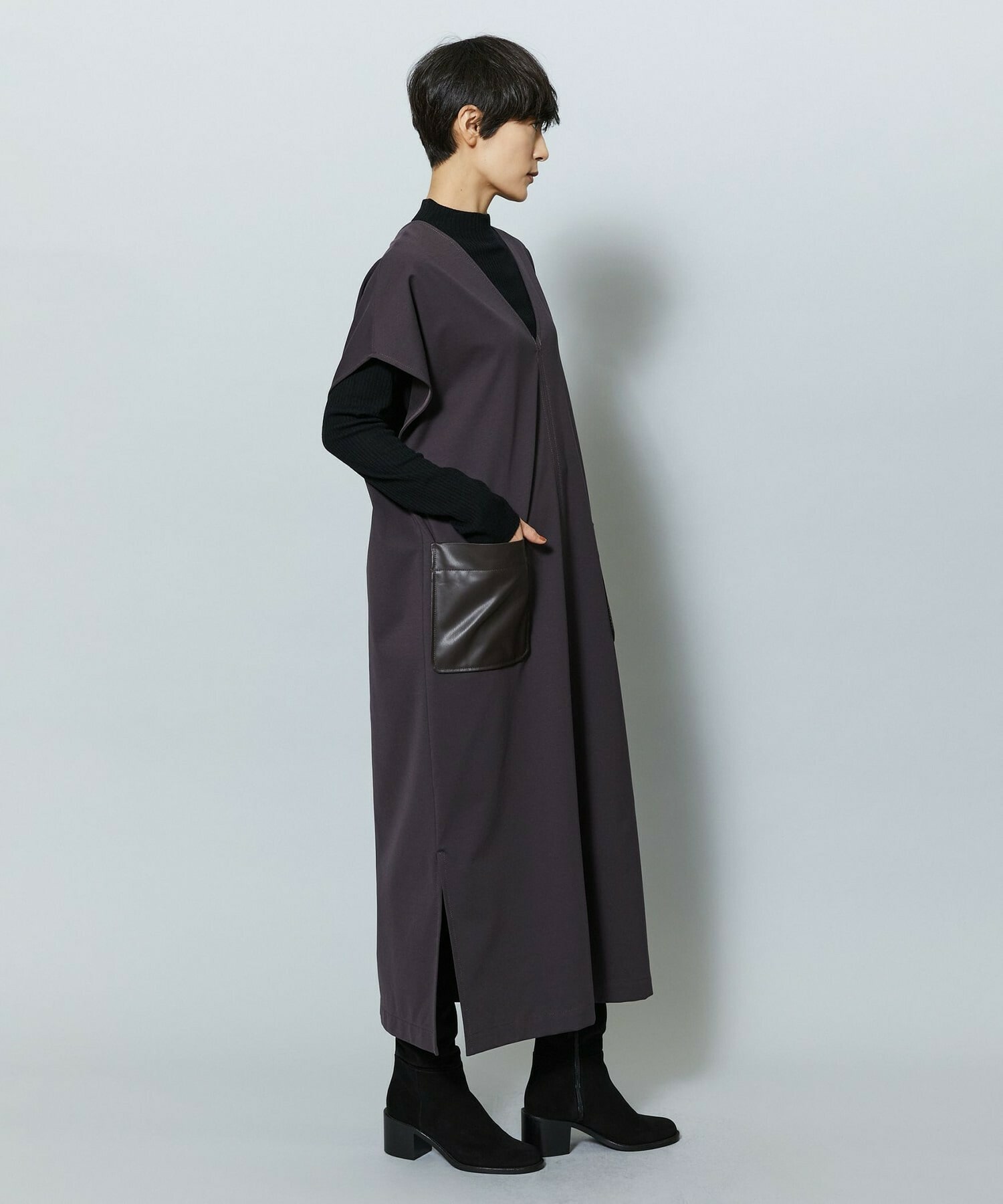 【MOGA】【Lサイズ】コットンナイロンポンチジャンパースカート 詳細画像 ネイビー 15