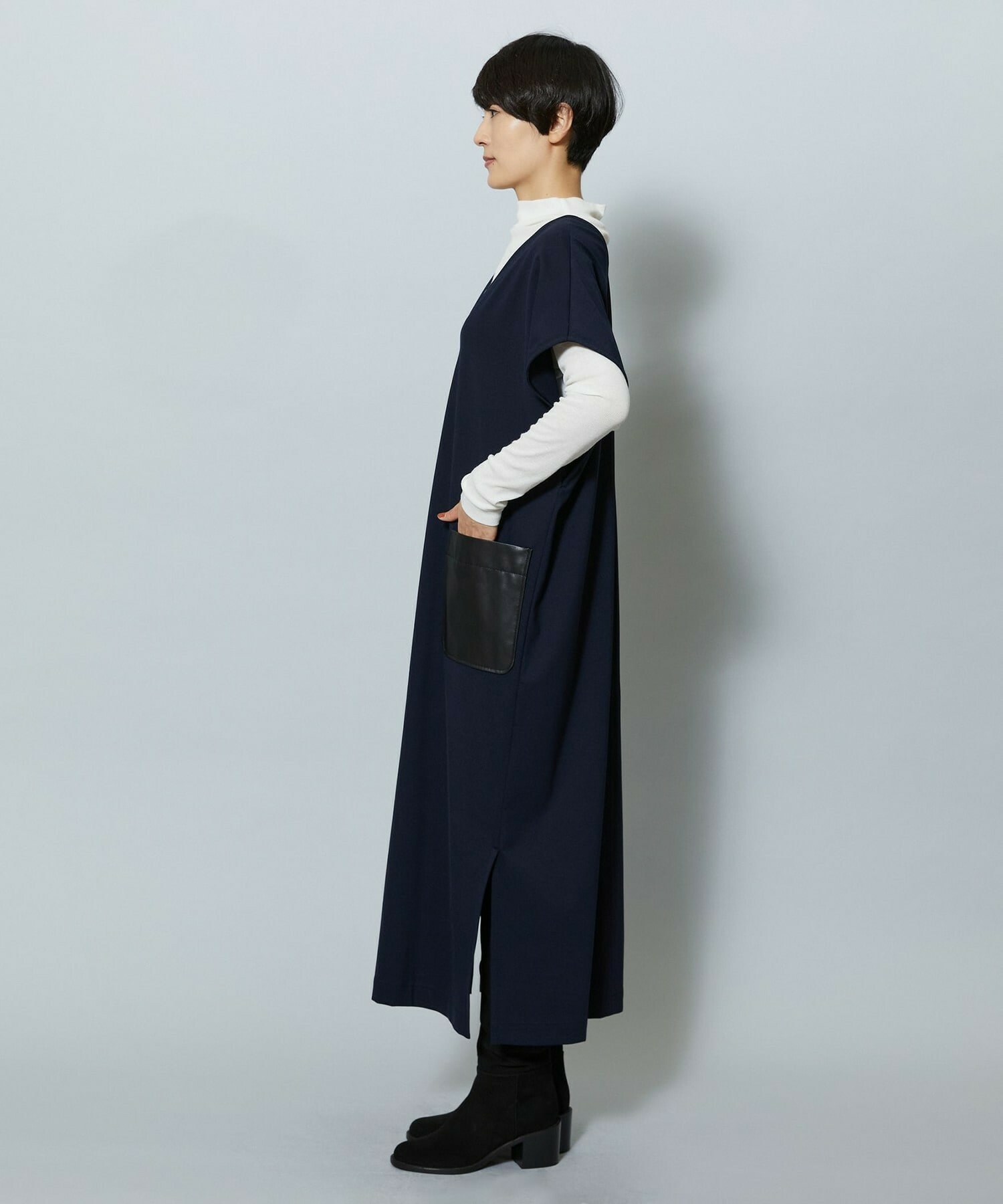 【MOGA】【Lサイズ】コットンナイロンポンチジャンパースカート 詳細画像 ネイビー 28