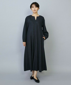 【MOGA】【Lサイズ】ミルド天竺フレアーシルエットワンピース 詳細画像 チャコールグレー 3
