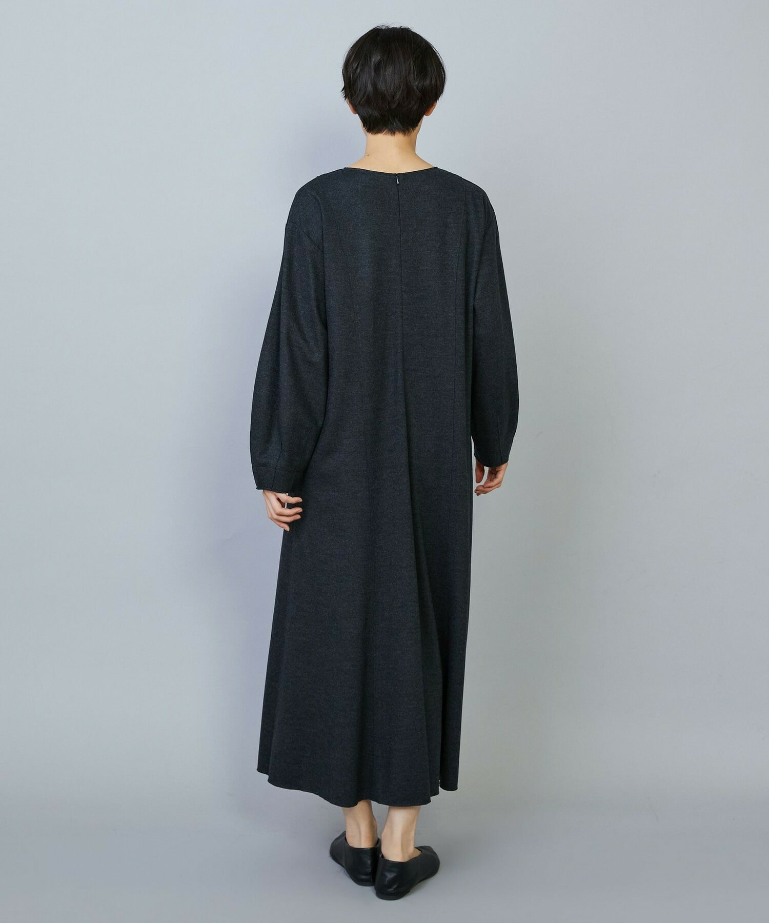 【MOGA】【Lサイズ】ミルド天竺フレアーシルエットワンピース 詳細画像 ネイビー 16