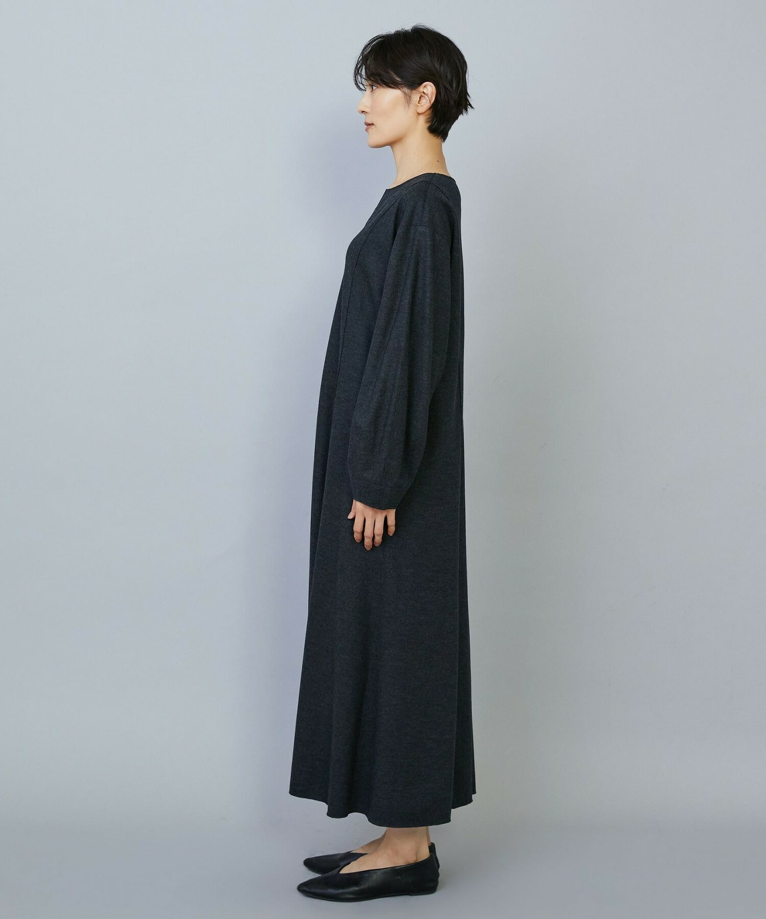 【MOGA】【Lサイズ】ミルド天竺フレアーシルエットワンピース 詳細画像 ネイビー 20