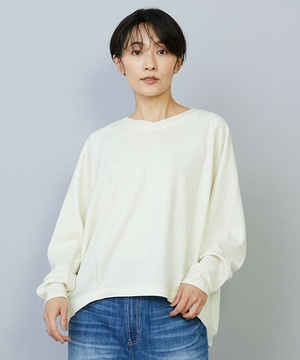 【MOGA】【Lサイズ】ミルド天竺Vネックトップス 詳細画像 オフホワイト 2