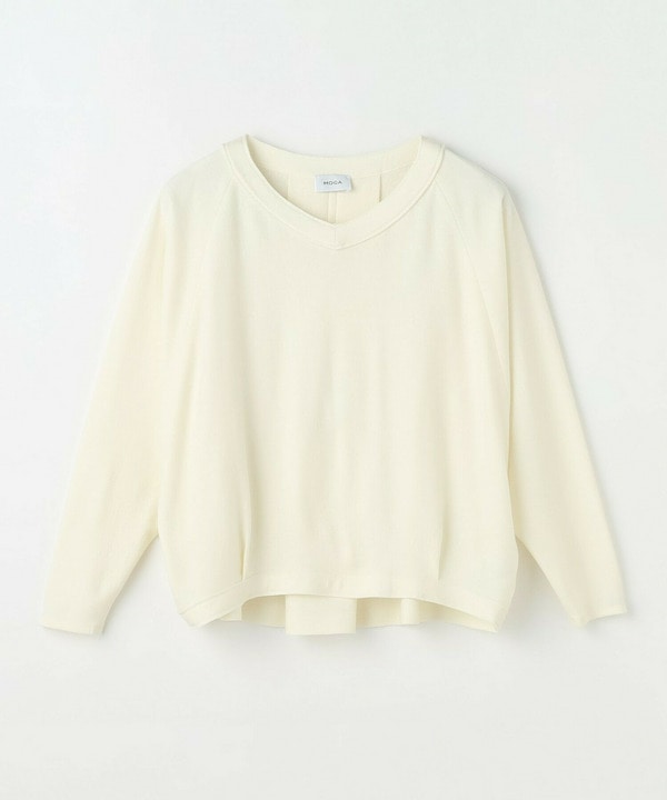 【MOGA】【Lサイズ】ミルド天竺Vネックトップス