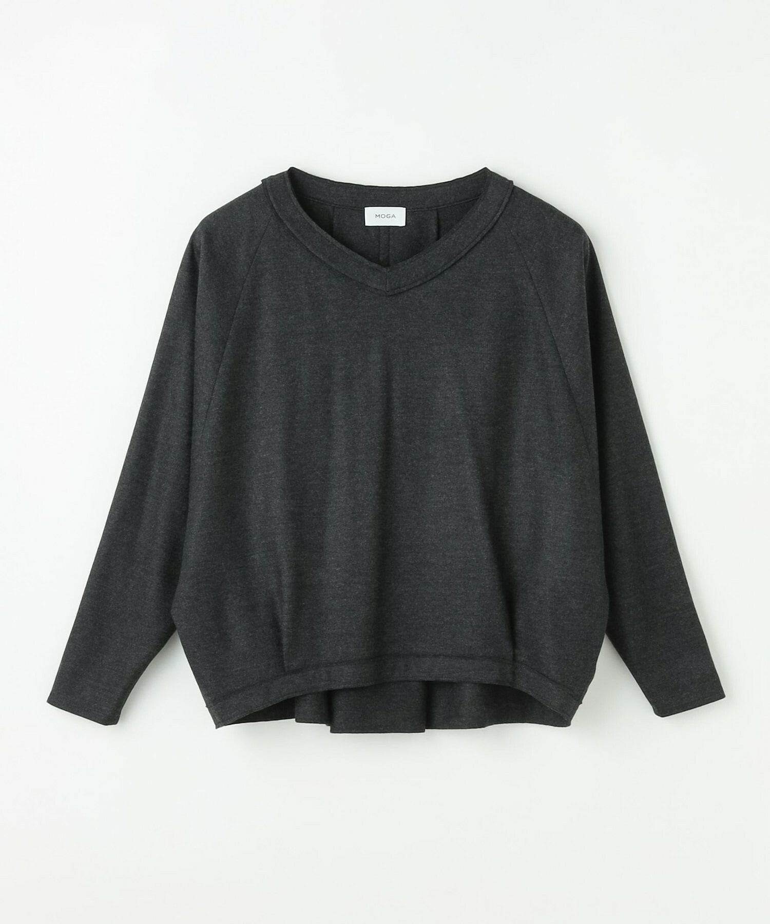 【MOGA】【Lサイズ】ミルド天竺Vネックトップス 詳細画像 チャコールグレー 1