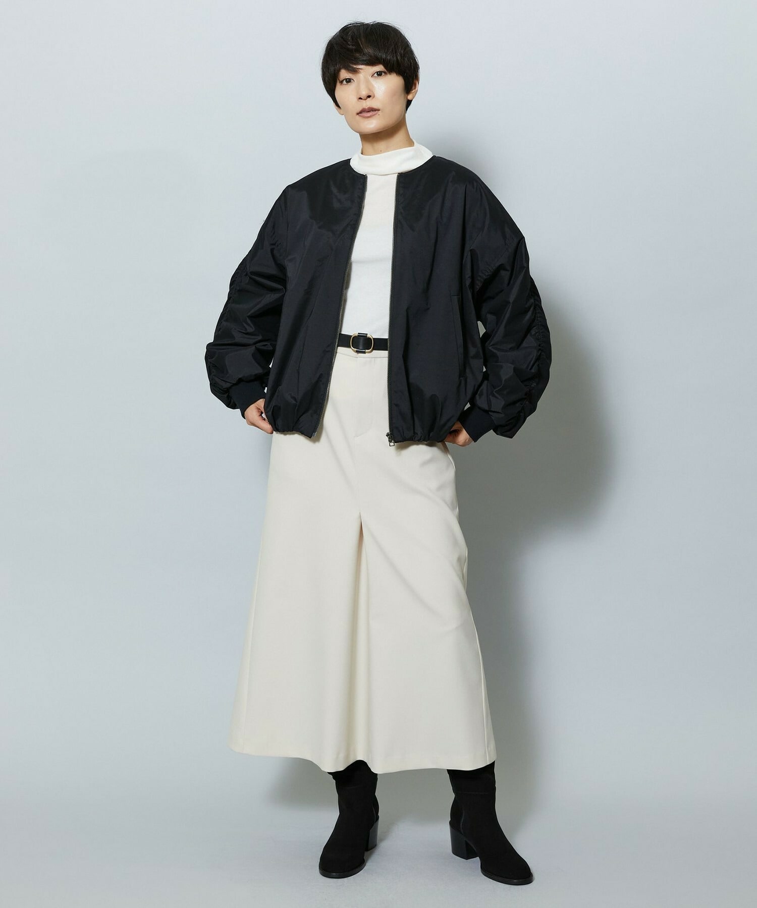 【MOGA】【Lサイズ】コットンテレコハイネックインナー 詳細画像 ブラック 18