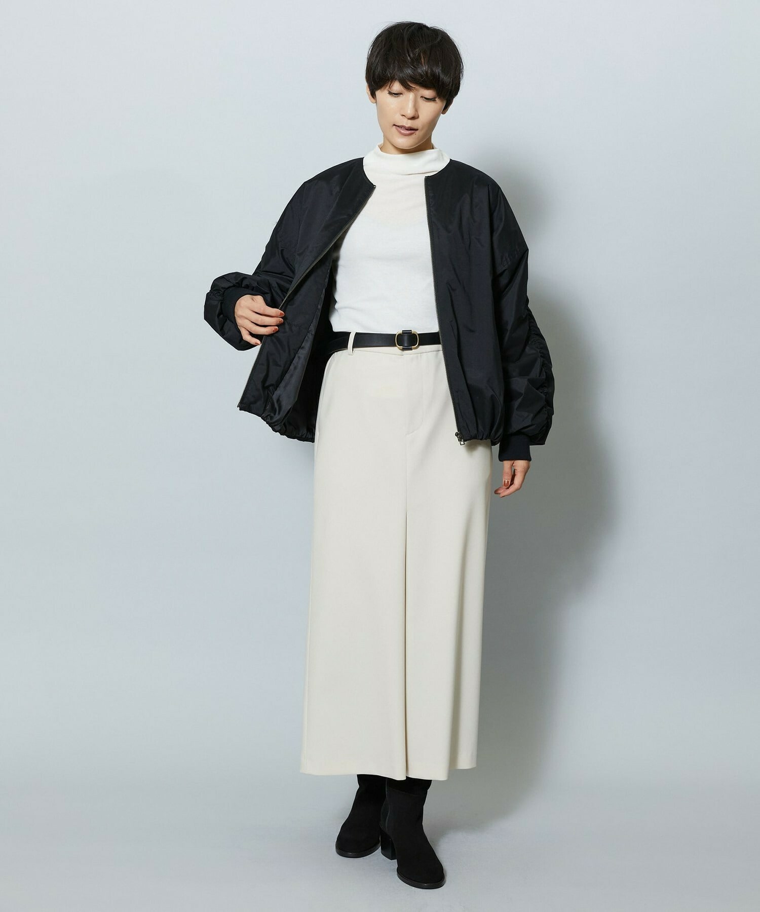 【MOGA】【Lサイズ】コットンテレコハイネックインナー 詳細画像 ブラック 19