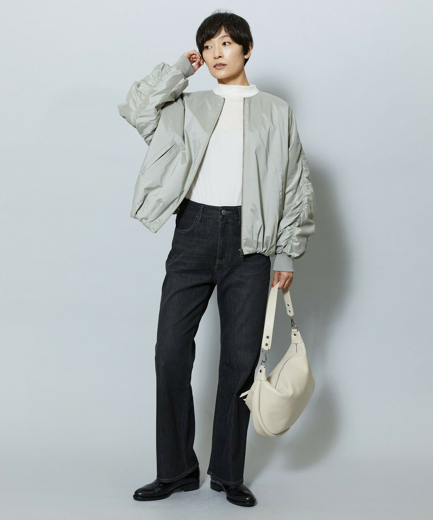 【MOGA】【Lサイズ】コットンテレコハイネックインナー 詳細画像 ブラック 6