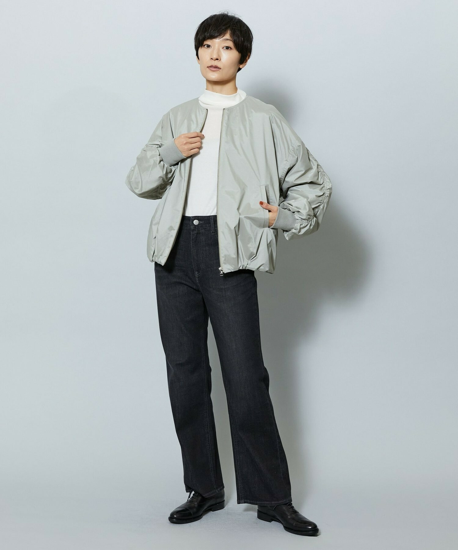 【MOGA】【Lサイズ】コットンテレコハイネックインナー 詳細画像 ブラック 8