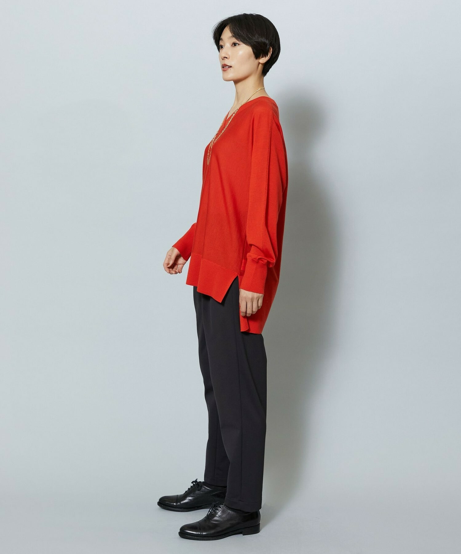 【MOGA】【Lサイズ】ハイテンション裏起毛テーパードシルエットパンツ 詳細画像 ブラック 13