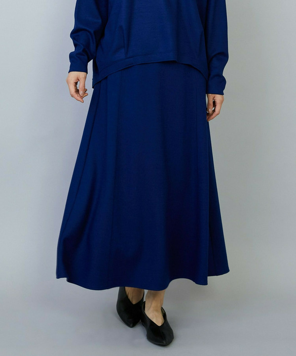 【Lサイズ】ミルド天竺フレアースカート 詳細画像 ブルー 2