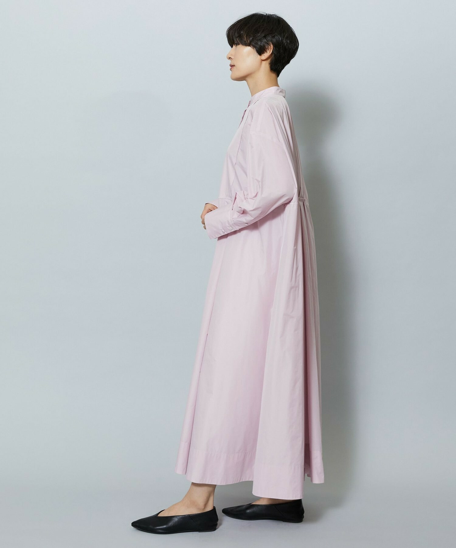 【MOGA】【Lサイズ】ライトメモリータフタブザムシャツワンピース 詳細画像 ブラック 10