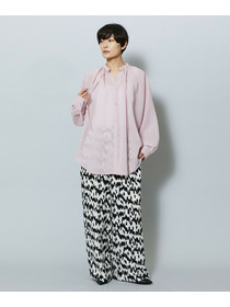 【MOGA】【Lサイズ】フラットシアーボイルラグランスリーブブラウス 詳細画像 ブラック 16