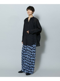 【MOGA】【Lサイズ】フラットシアーボイルラグランスリーブブラウス 詳細画像 ブラック 7