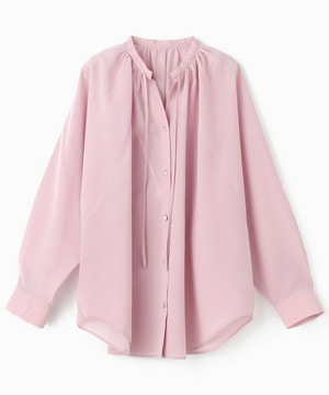 【MOGA】【Lサイズ】フラットシアーボイルラグランスリーブブラウス 詳細画像 ピンク 1