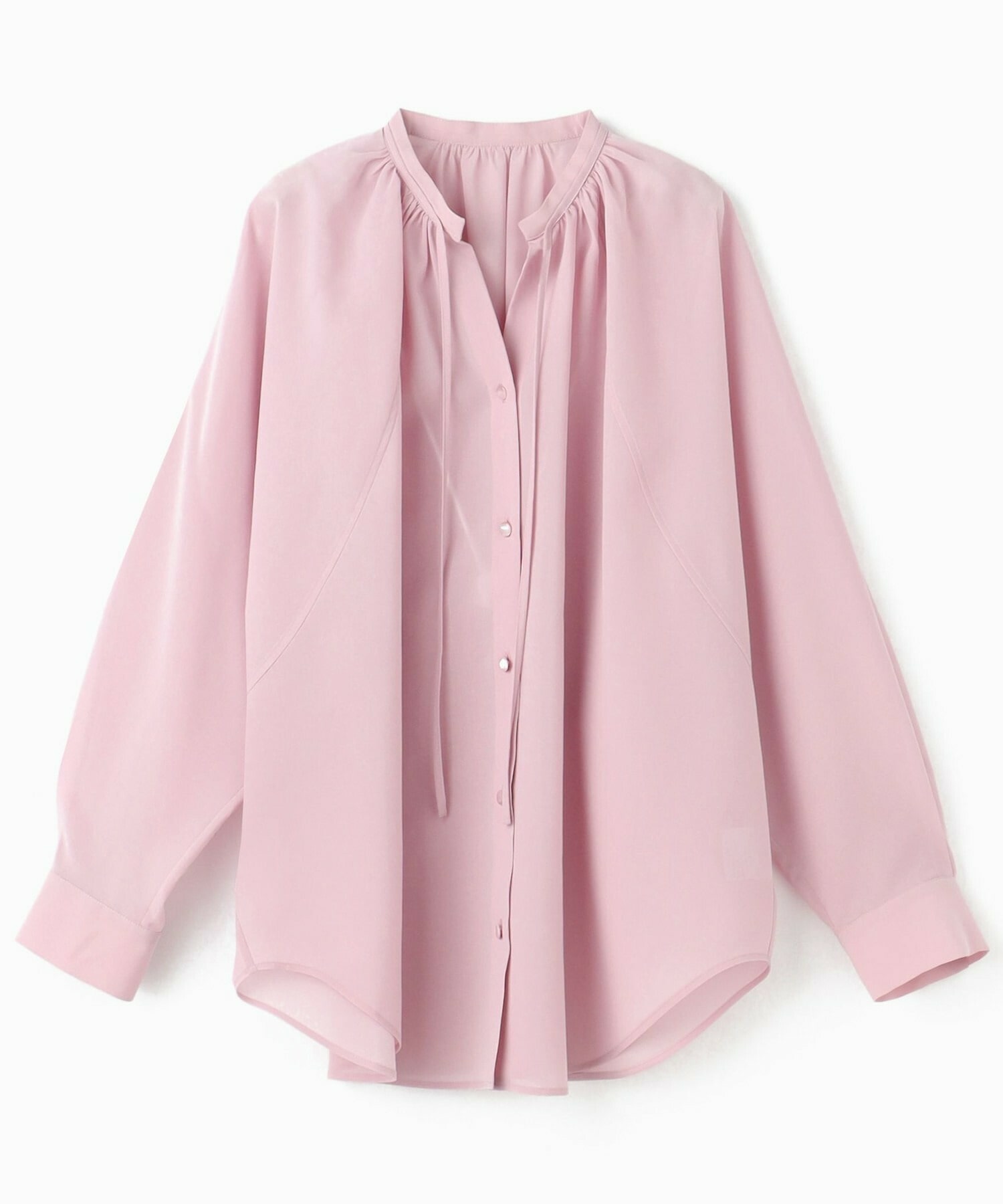 【MOGA】【Lサイズ】フラットシアーボイルラグランスリーブブラウス 詳細画像 ピンク 1