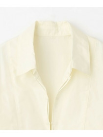 【MOGA】【Lサイズ】メモリーマイクロタフタプルオーバーシャツ 詳細画像 アイボリー 1