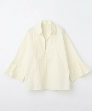 【MOGA】【Lサイズ】メモリーマイクロタフタプルオーバーシャツ 詳細画像 アイボリー 1