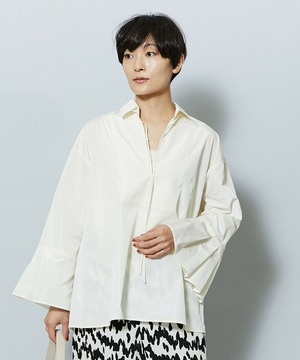 【MOGA】【Lサイズ】メモリーマイクロタフタプルオーバーシャツ 詳細画像 アイボリー 2