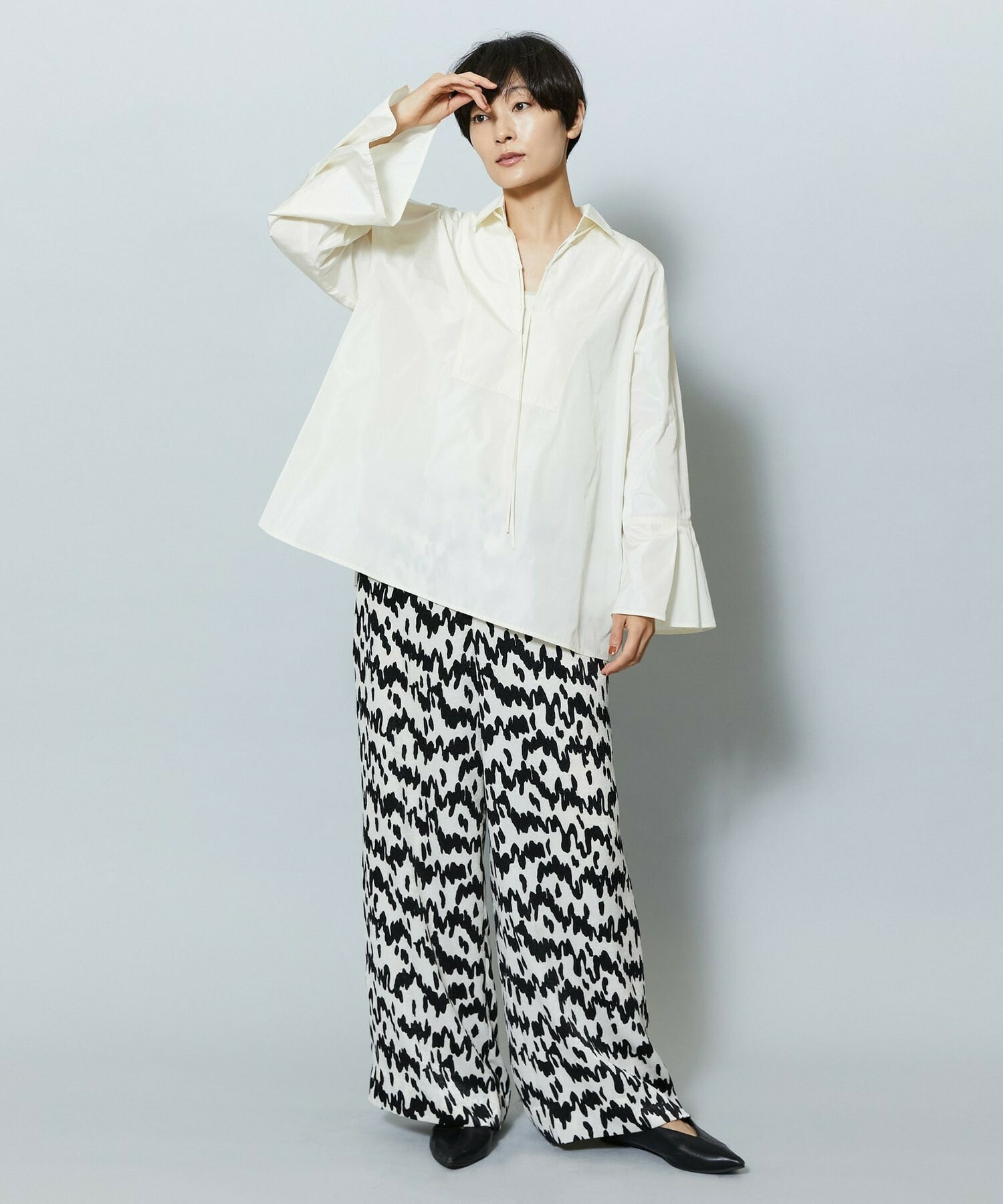 【MOGA】【Lサイズ】メモリーマイクロタフタプルオーバーシャツ 詳細画像 アイボリー 21