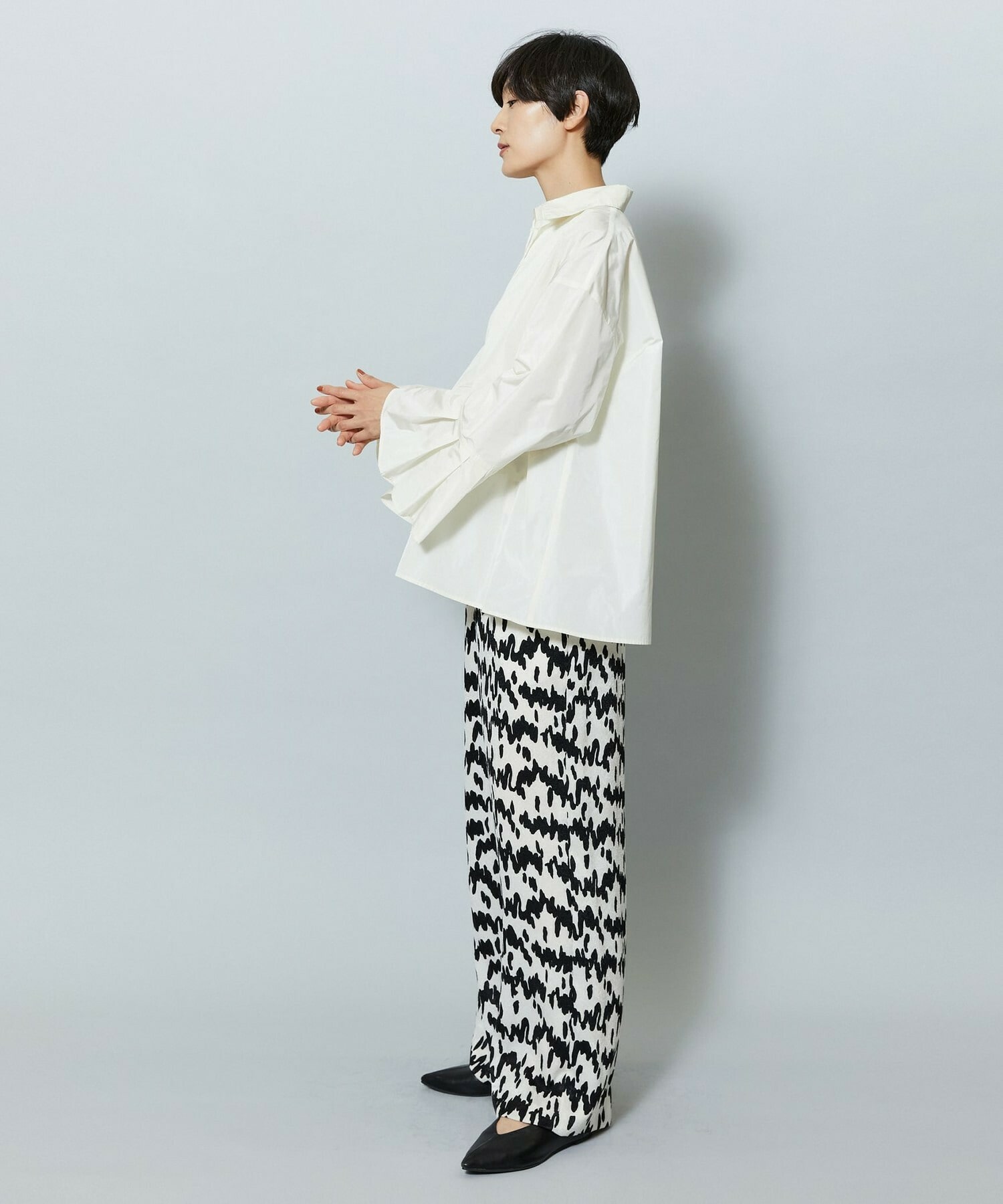 【MOGA】【Lサイズ】メモリーマイクロタフタプルオーバーシャツ 詳細画像 アイボリー 22