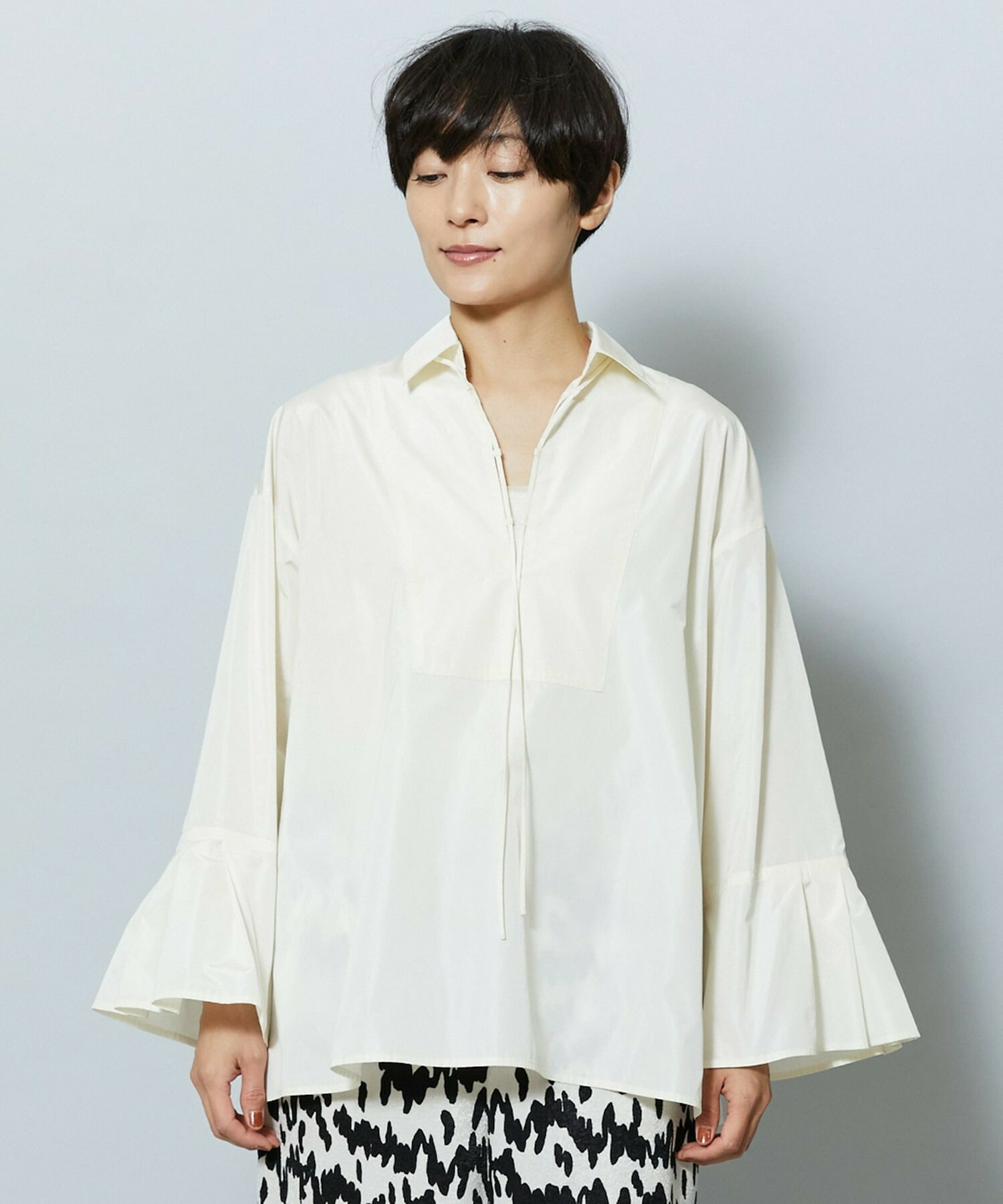 【MOGA】【Lサイズ】メモリーマイクロタフタプルオーバーシャツ 詳細画像 アイボリー 25