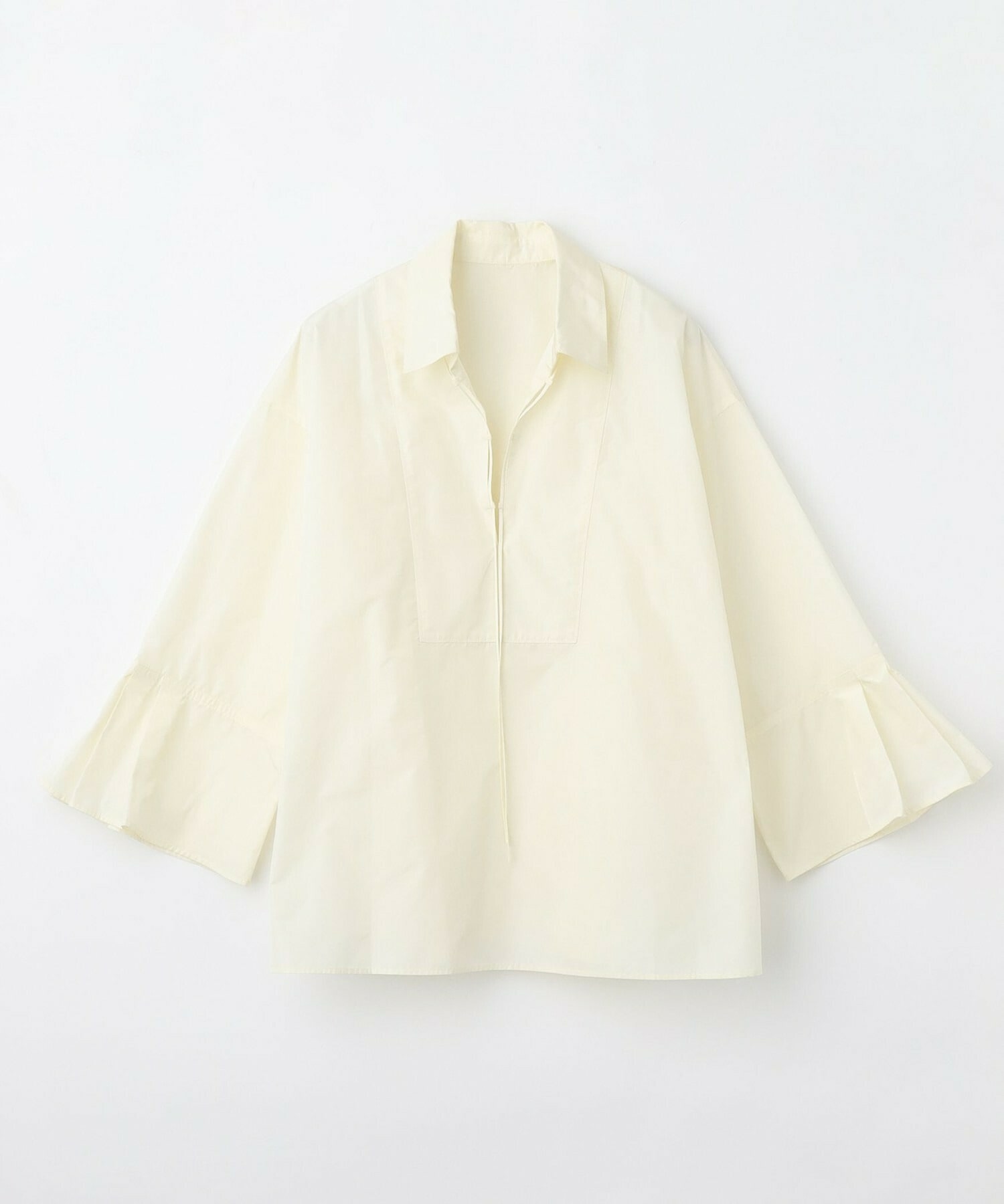 【MOGA】【Lサイズ】メモリーマイクロタフタプルオーバーシャツ 詳細画像 アイボリー 1