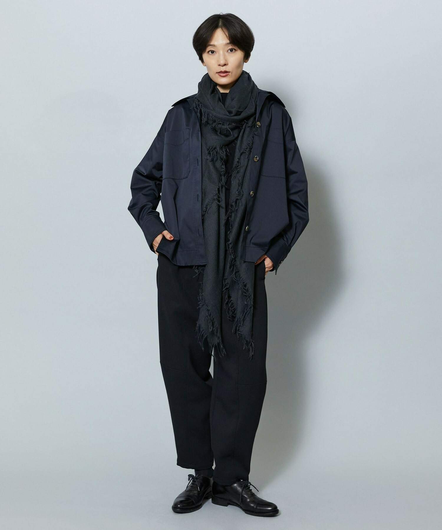 【MOGA】【Lサイズ】ストレッチタフタオーバーシャツ 詳細画像 ダークネイビー 11