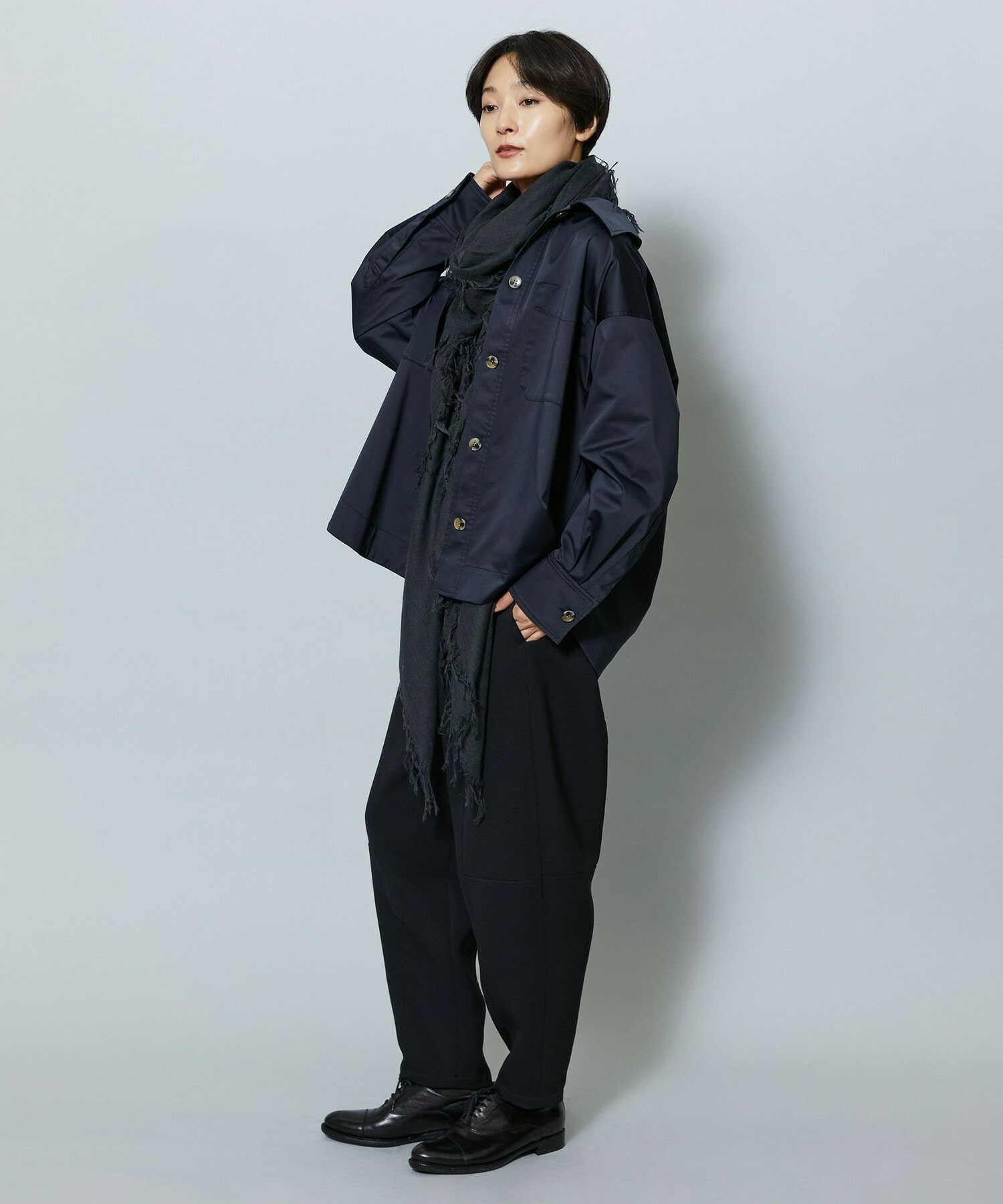 【MOGA】【Lサイズ】ストレッチタフタオーバーシャツ 詳細画像 ダークネイビー 12