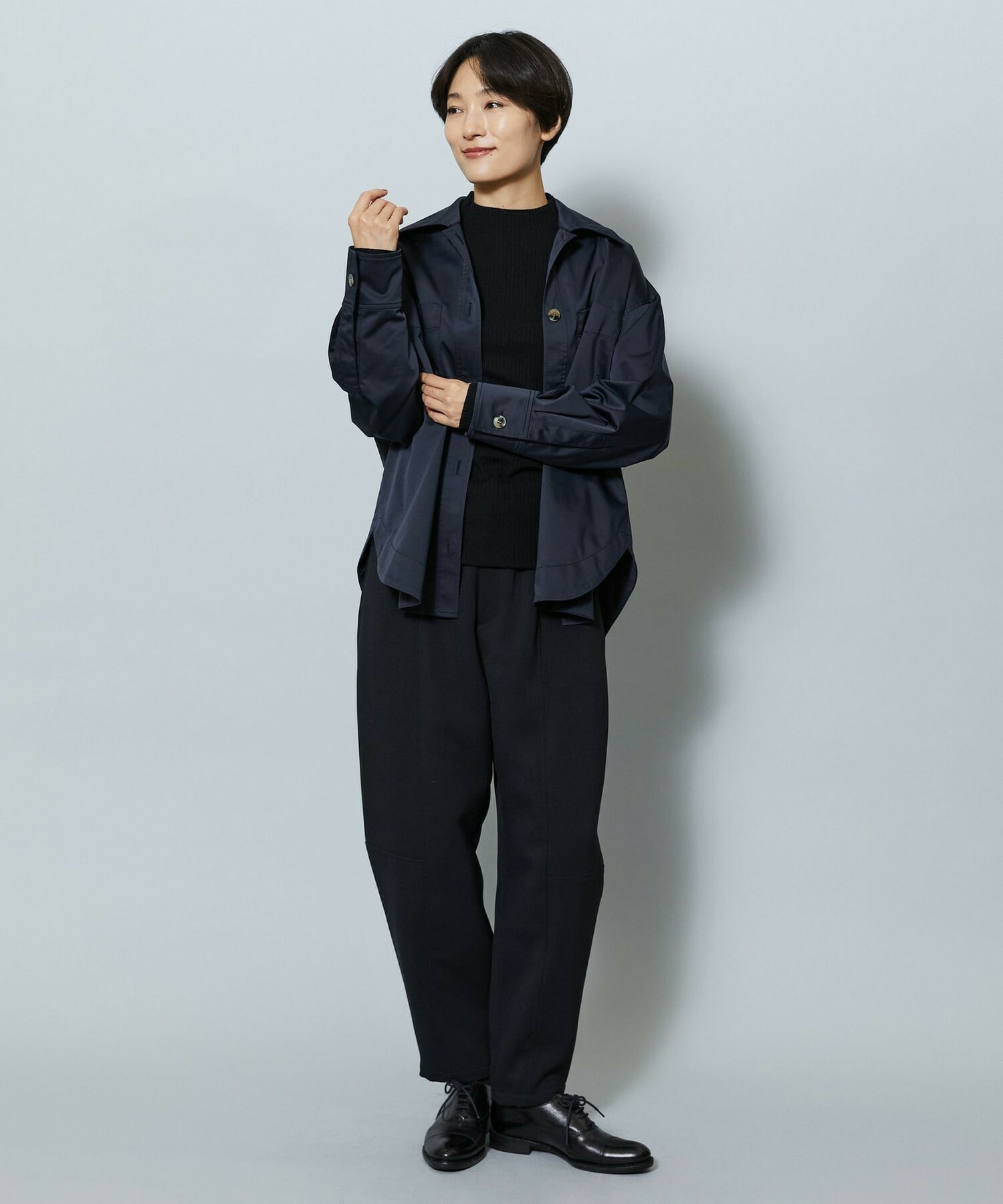 【MOGA】【Lサイズ】ストレッチタフタオーバーシャツ 詳細画像 ダークネイビー 23