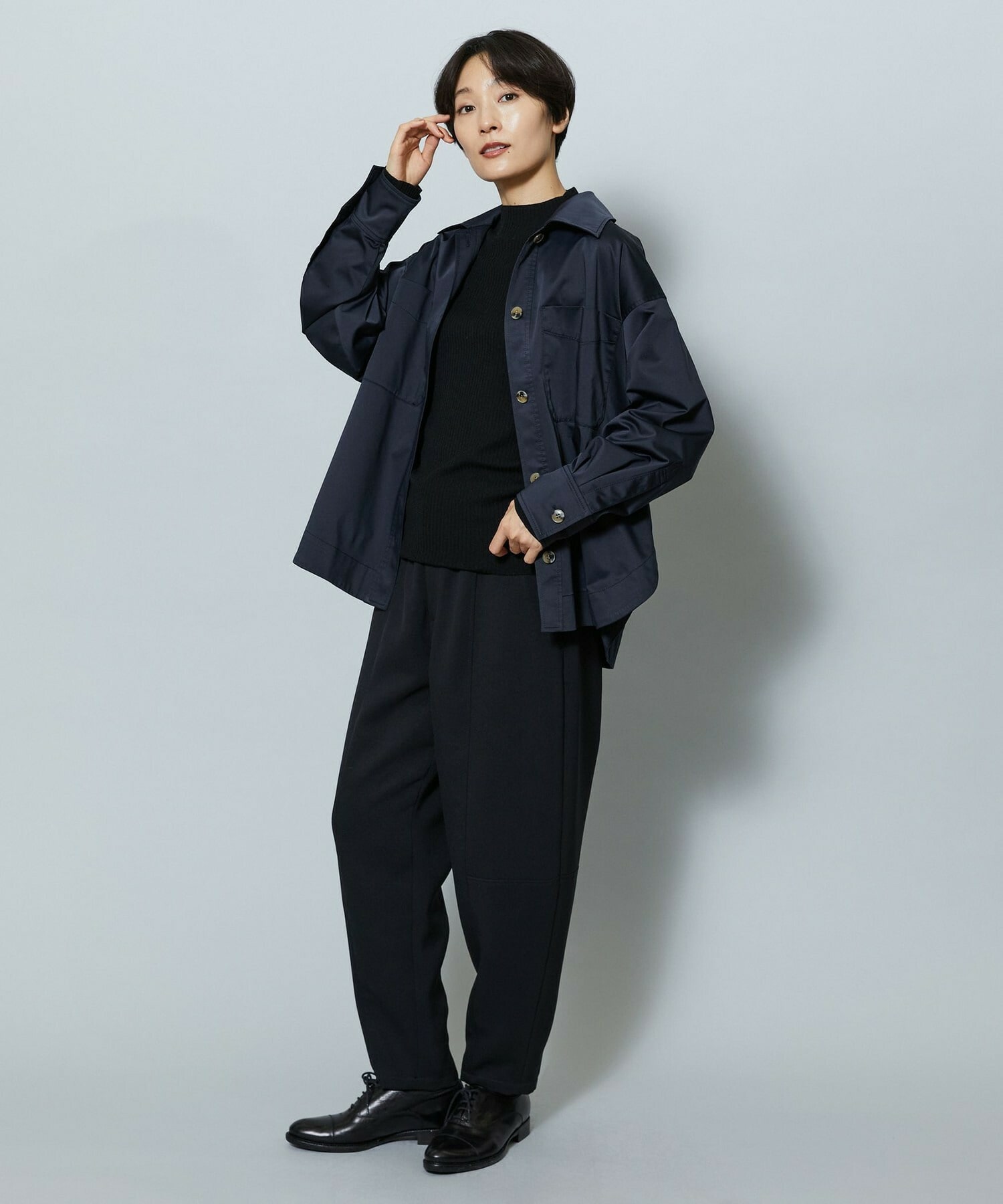 【MOGA】【Lサイズ】ストレッチタフタオーバーシャツ 詳細画像 ダークネイビー 24