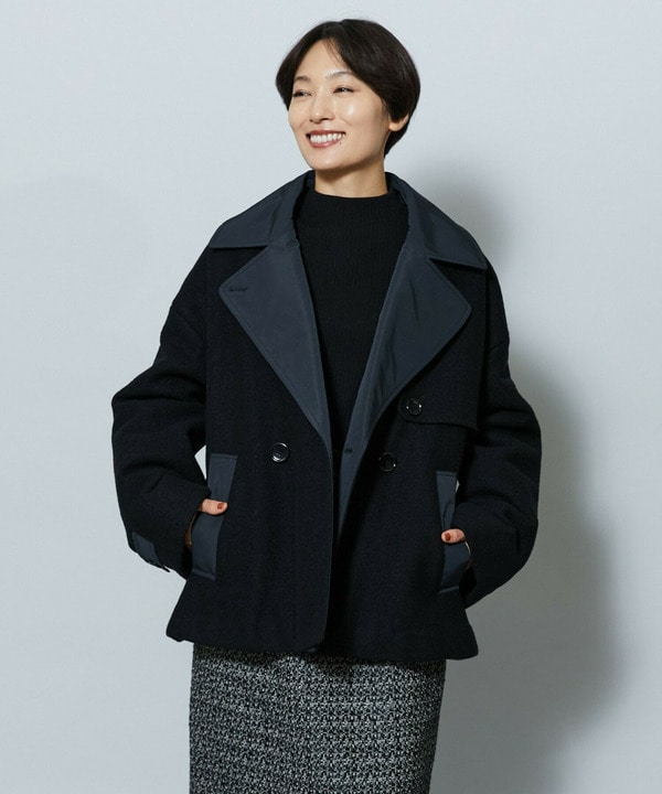 【Lサイズ】ウーリング圧縮テーラードコート 詳細画像 ブラック 2