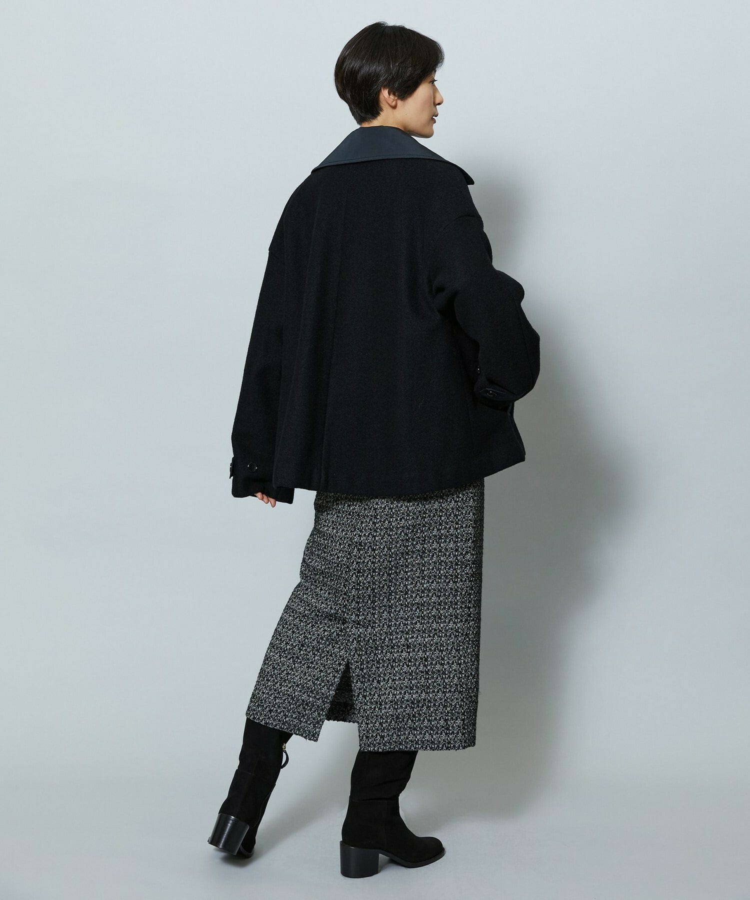 【MOGA】【Lサイズ】ウーリング圧縮テーラードコート 詳細画像 チャコールグレー 16