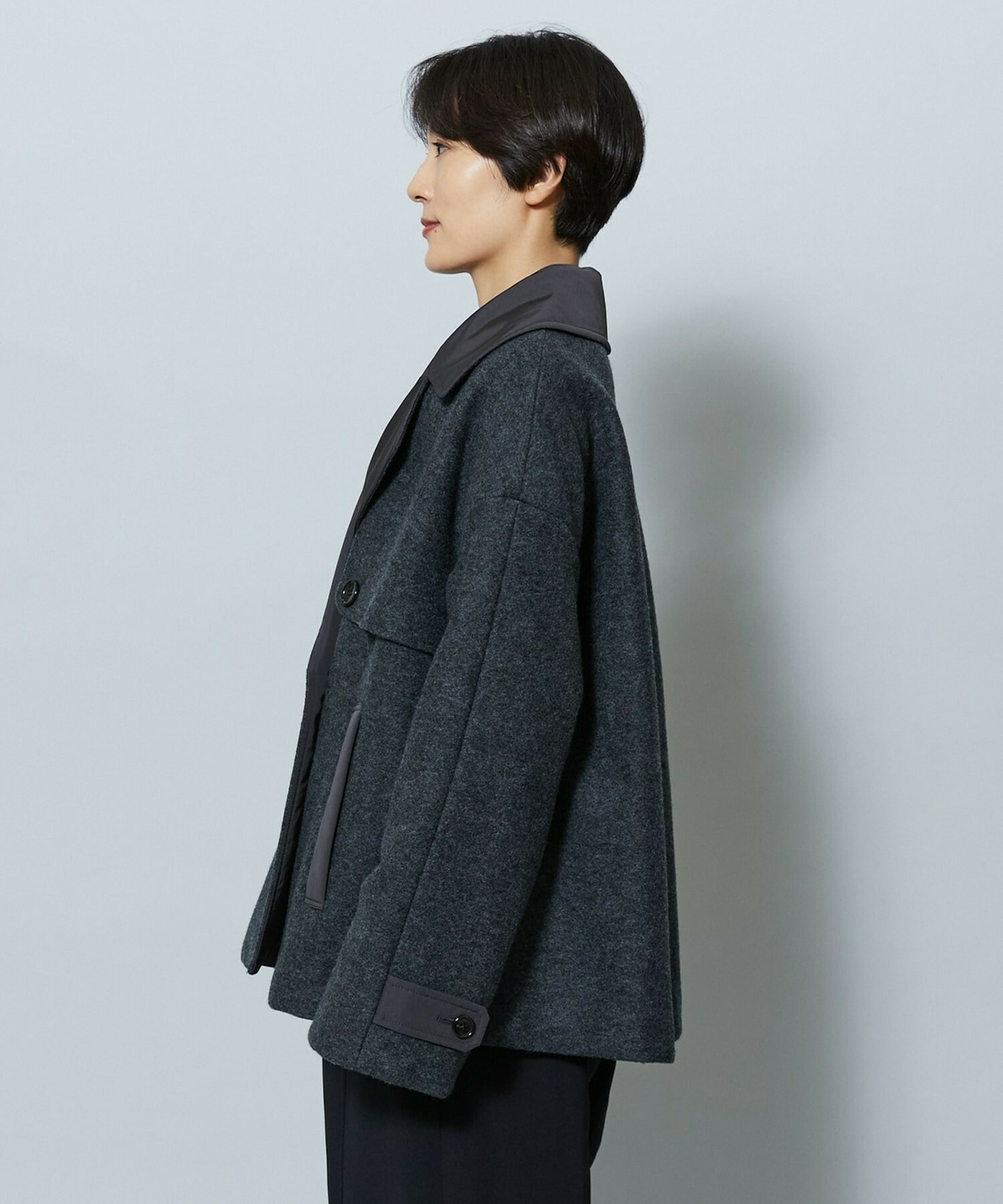【MOGA】【Lサイズ】ウーリング圧縮テーラードコート 詳細画像 チャコールグレー 27