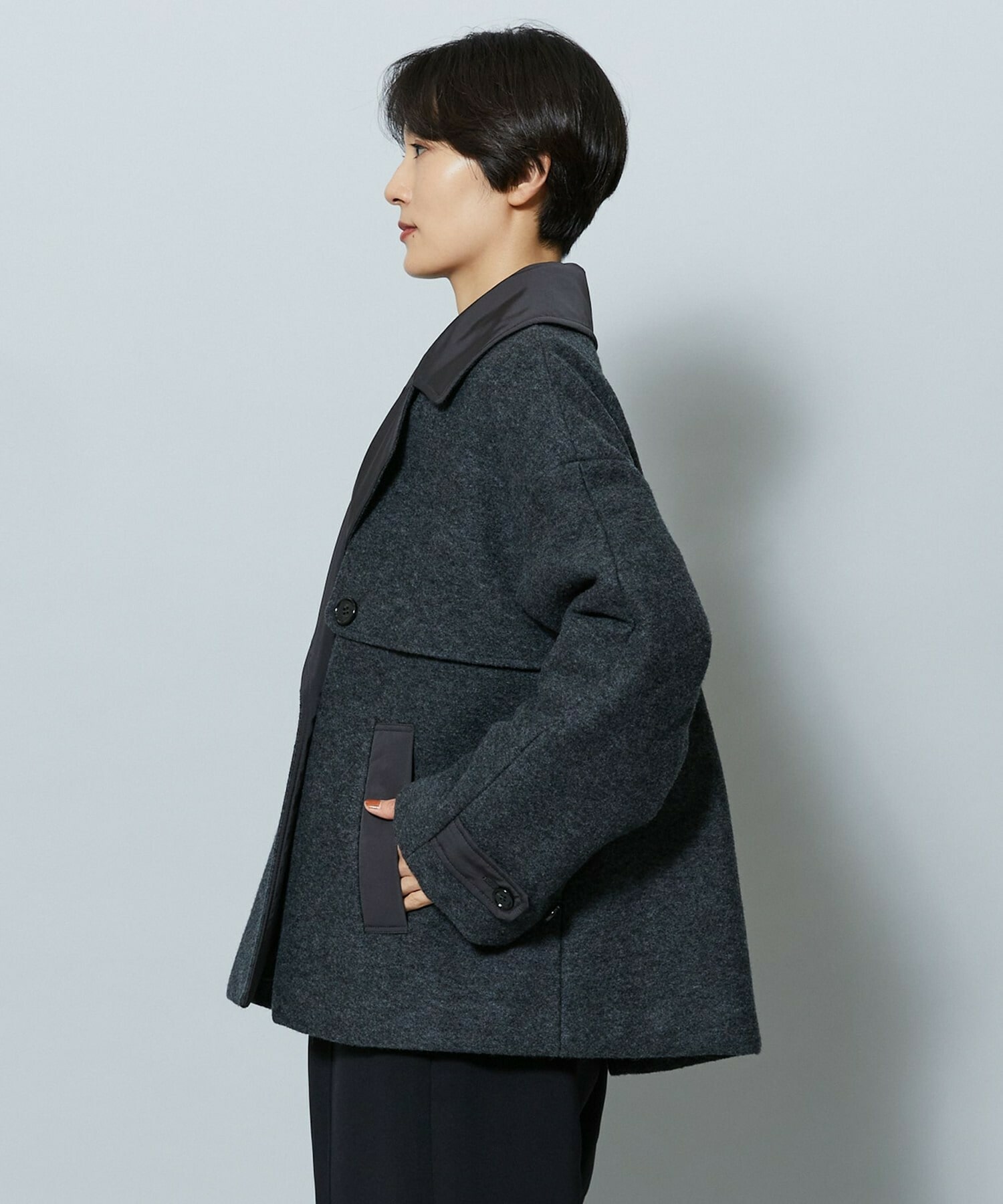 【MOGA】【Lサイズ】ウーリング圧縮テーラードコート 詳細画像 チャコールグレー 28